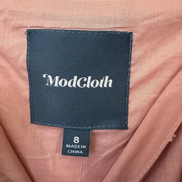 MODCLOTH Quite Clearly Charismatic Dress Dusty Rose Midi Cotton NWT - Picture 7 of 11